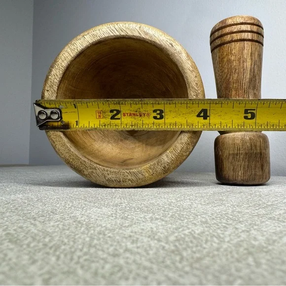New Wooden Mortar and Pestel Set Crush Herbs/Spices/Garlic/Nuts/Sensory Play - Picture 8 of 8